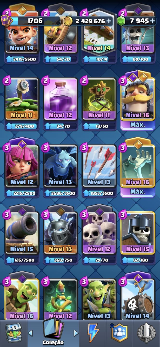 CONTA CLASH ROYALE UPADA COM ARENA ALTA | 12800 TROFÉIS | TODAS AS CARTAS