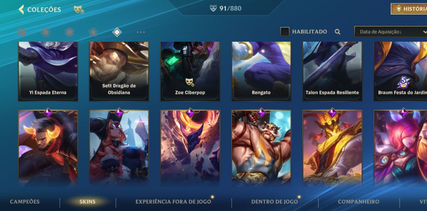 CONTA DE WILD RIFT COM MUITAS SKINS