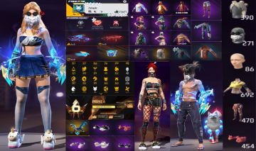 CONTA DE FREE FIRE GEMADA FEMININA / UNISSEX LEVEL 77 COM 692 PEITORAIS
