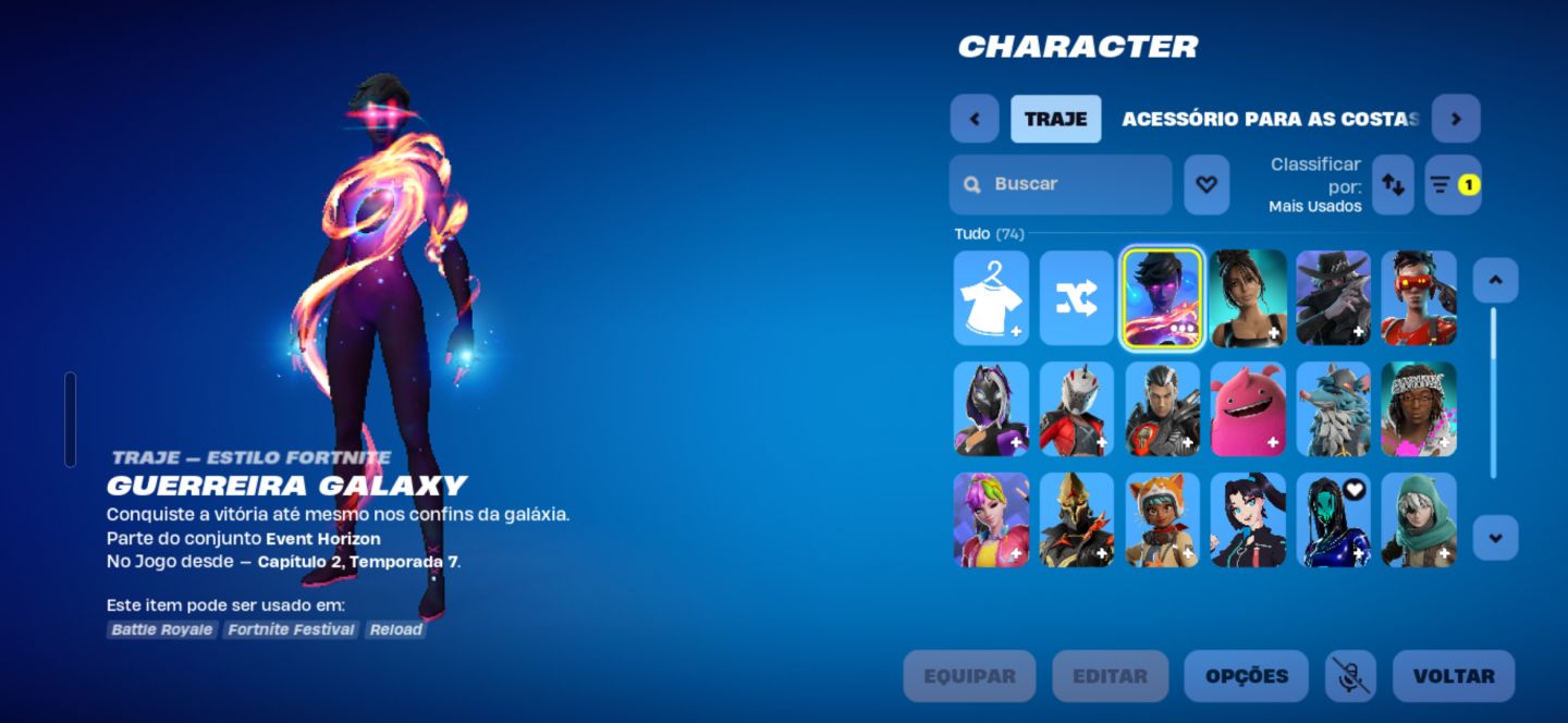 Conta Fortnite, contém skins RARAS, Guerreira Galaxy!!!