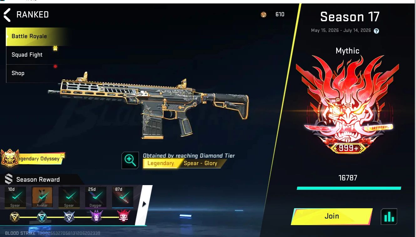 Conta de bloodstrike gemada Varias skins Eterna ultra limteds faca etc.