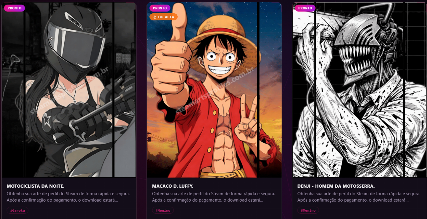 ARTWORK PERSONALIZADA PARA PERFIL STEAM