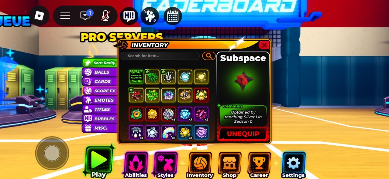 Conta super rara volleyball legends com 3 bundles