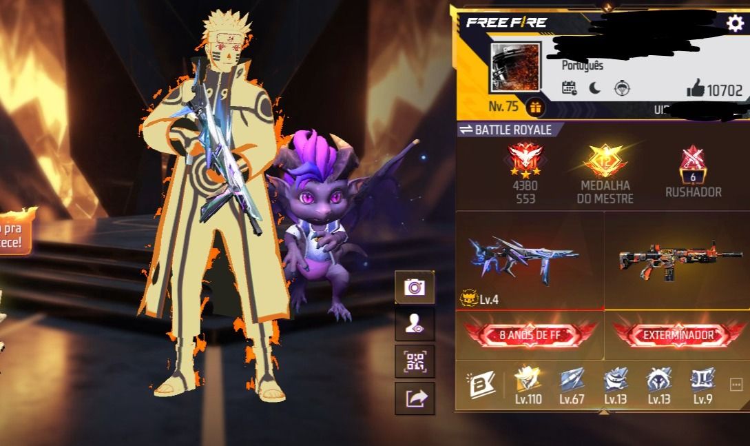 Conta Free Fire Gemada | Muitos Peitorais, Bandeirão, Barbinha ( Leia Desc)