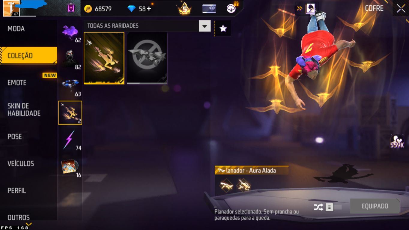 Conta de freefire nivel 67