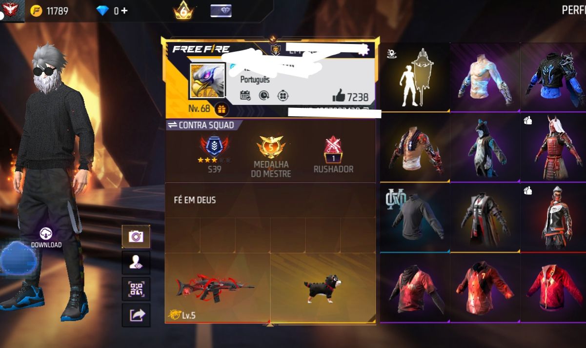 Conta Free Fire Gemada Angelical Passes Antigos Skins Raras