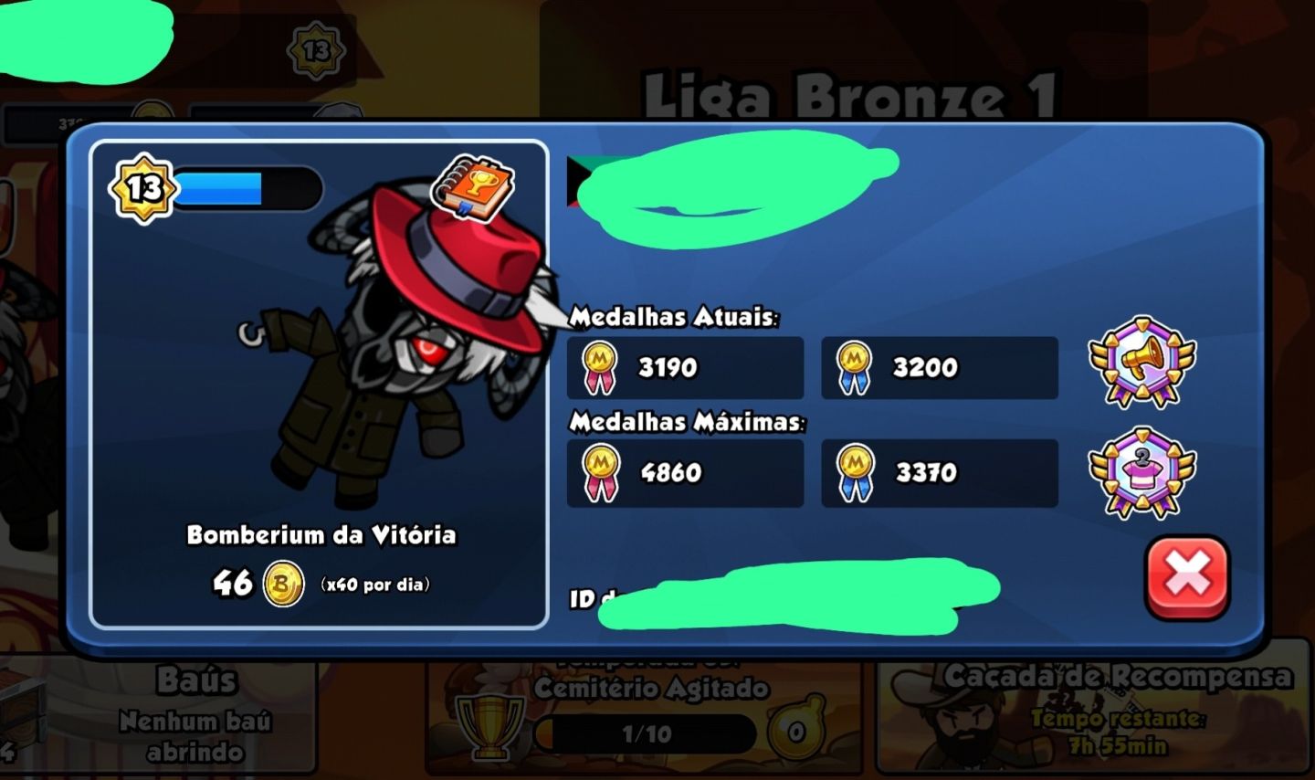 Chapéu de YT EXCLUSIVO! Conta de Bomber friends Rara, Nível 13