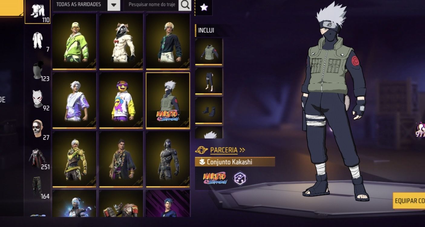 Conta de Free Fire gemada com punho e todas camisas de time
