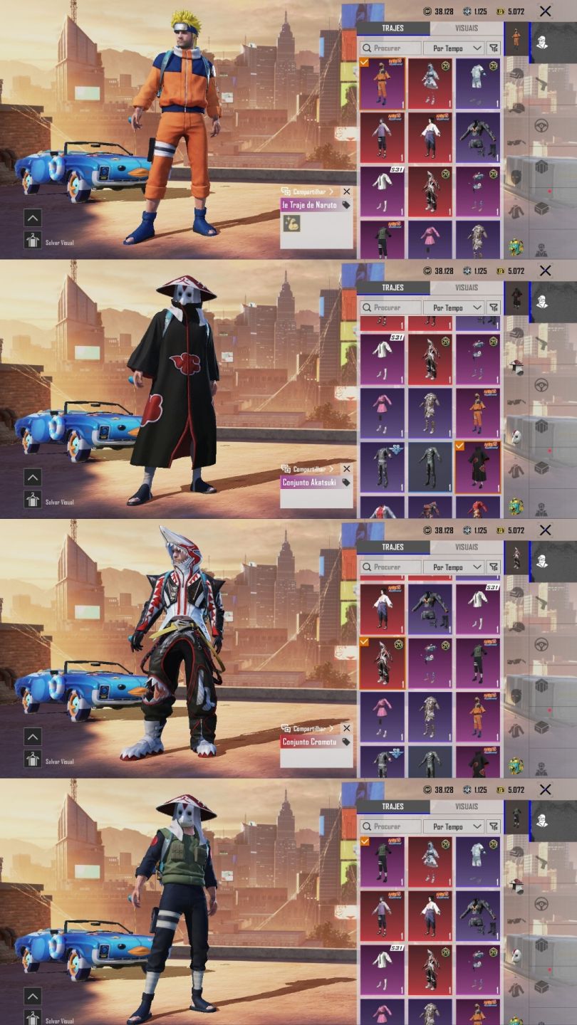 CONTA PUBG MOBILE DE 8 ANOS COM SKINS DO NARUTO (FULL ACESSO)