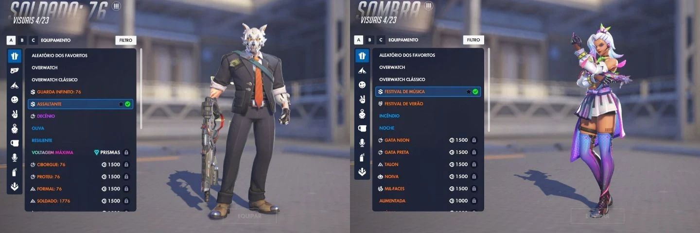 Conta Overwatch Platina + 100 Skins + 2 Arma Mitica + 3 Personagens Miticos