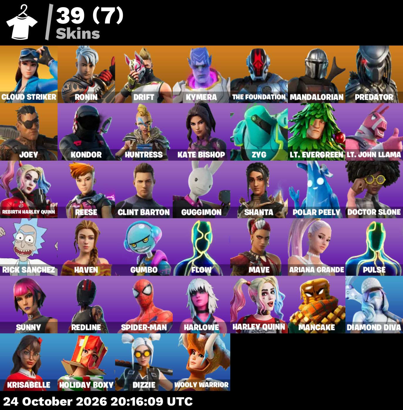 Conta fortnite com 40 skin homem aranha arlequina full acesso