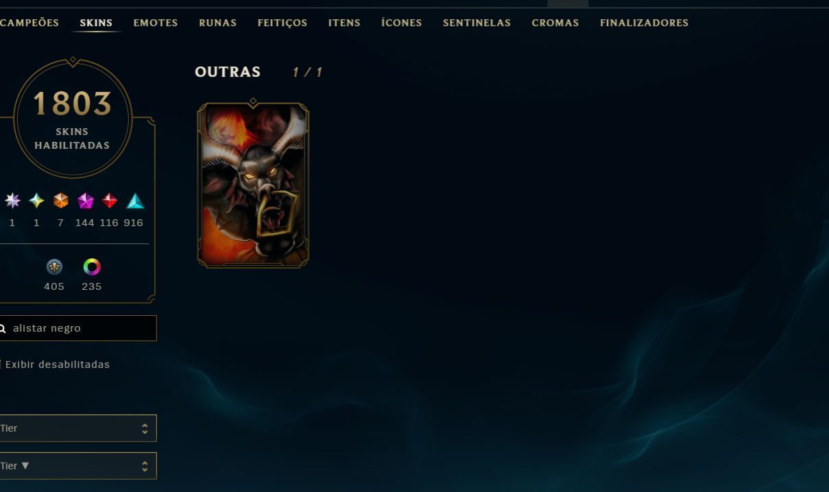 Conta de lol com 1807 skins com bastante skins e-mail de criação full dados