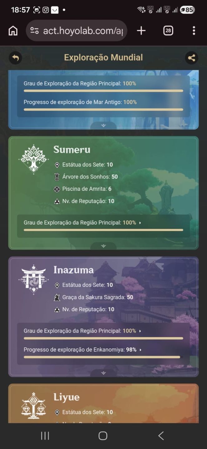 CONTA ENDGAME DE GENSHIN IMPACT