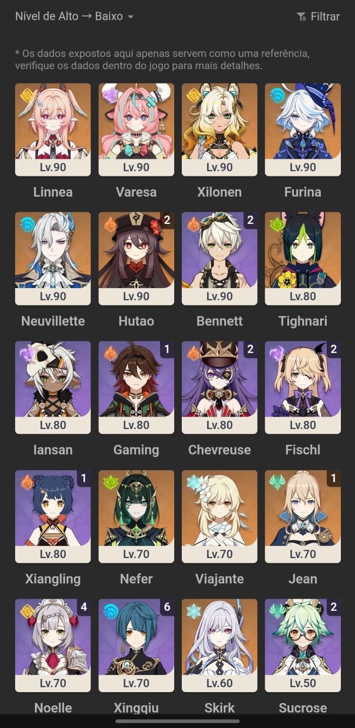 Conta de genshin com Furina+Neuvillette entre outros!
