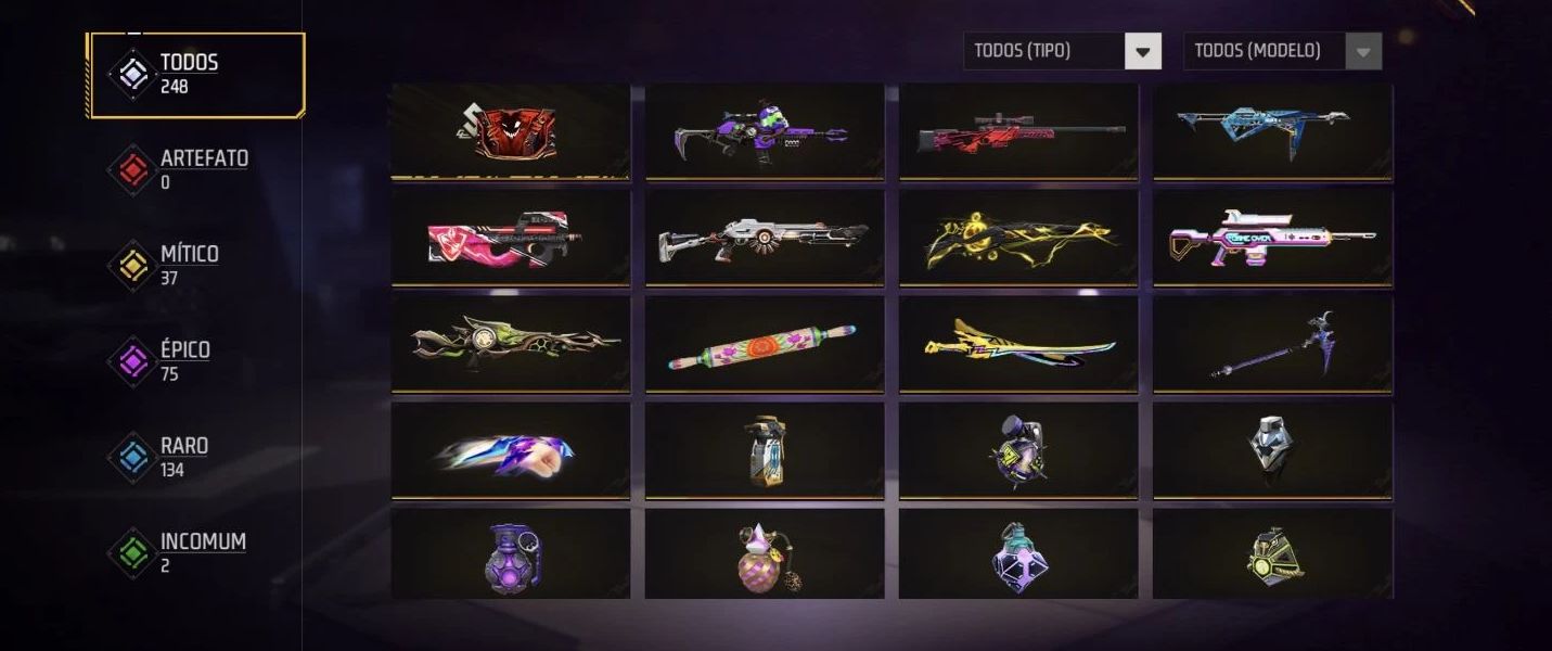 Conta de Free Fire com Barbinha e Sombra Roxa
