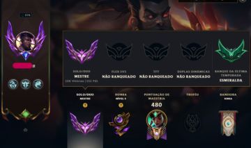 CONTA MESTRE / 265 SKINS / 97 CROMAS / TODOS CHAMP / 434 ÍCONES / TROCA NICK