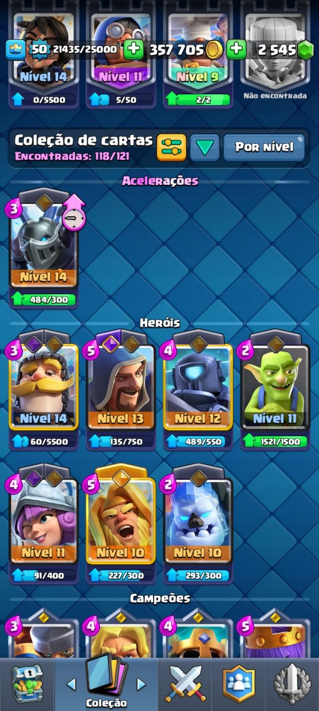 CONTA DE CLASH ROYALE + 10K TROFÉU MEGA LVL 16 EVO