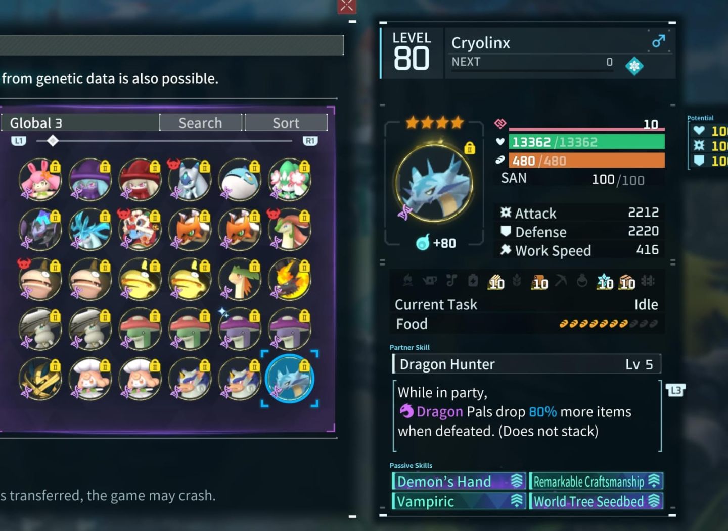 PALWORLD pacote com 150 Pals Despertos lvl 80