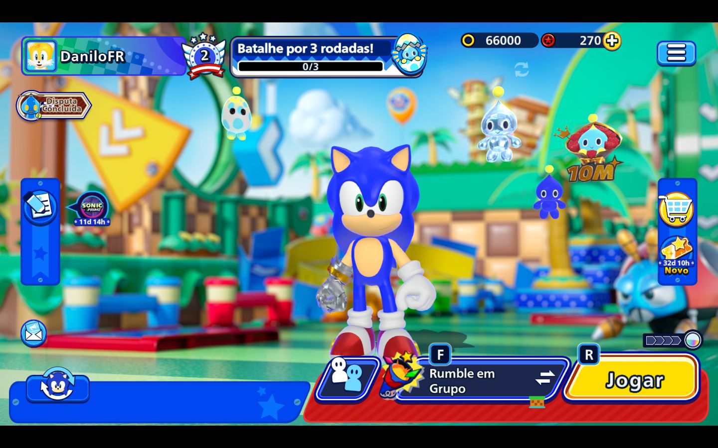Sonic Rumble Party com os personagens principais disponíveis jogo Full Access