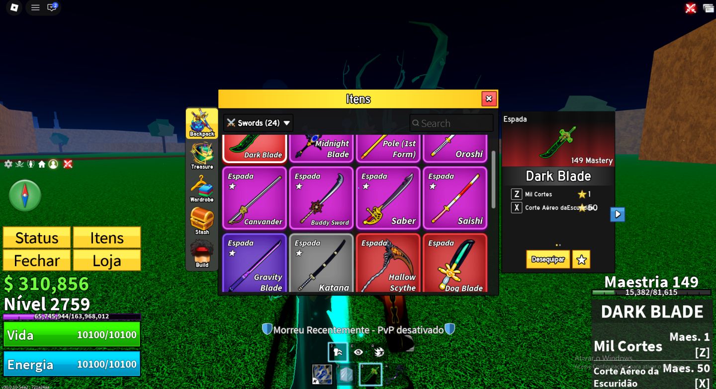 Conta de Blox Fruits Full Buddha e Ice permanente, Gamepass Yoru, Notificador
