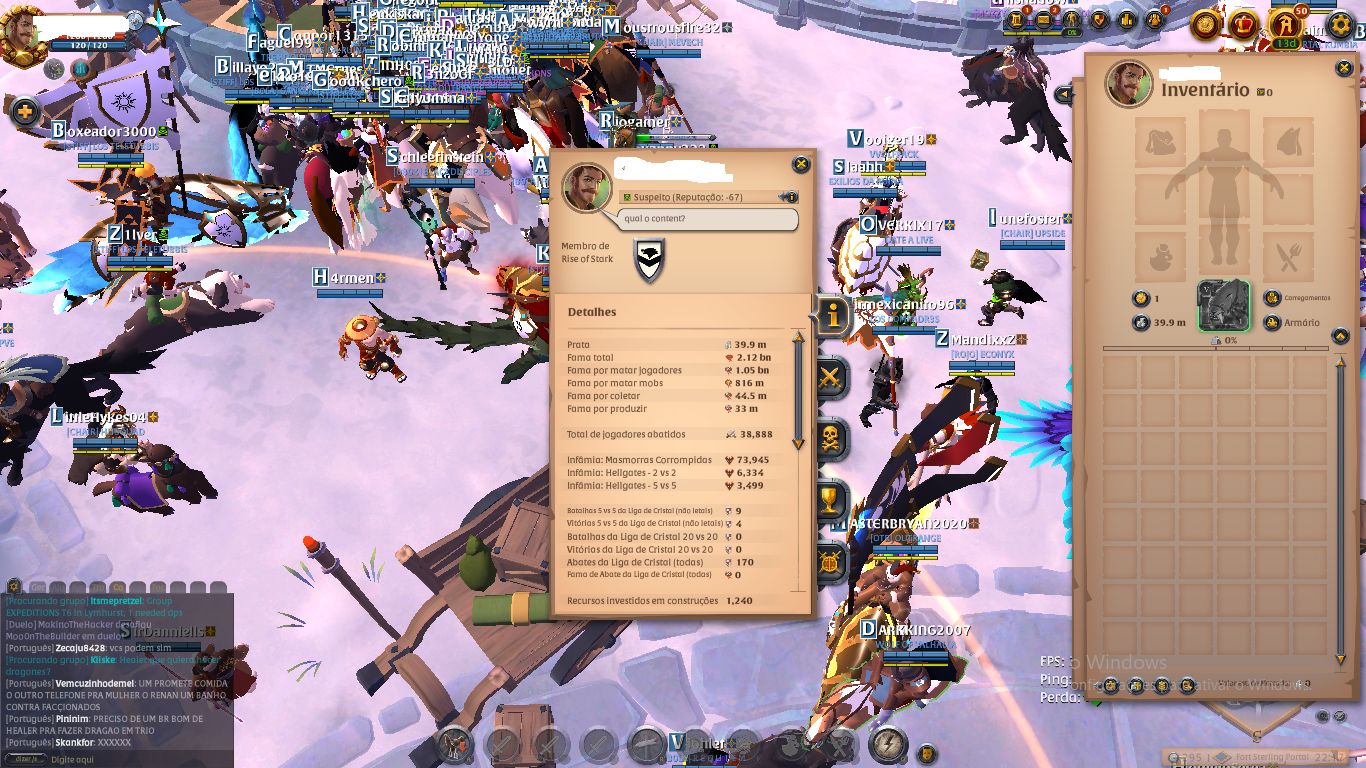 Conta pvp 100 todas coleta t8