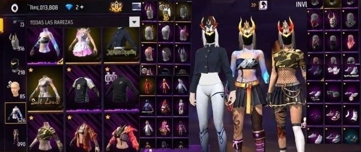 CONTA NVL ALTO - 377 COLEÇÕES + 310 EMOTES + 736 POSES + SOMBRA ROXA