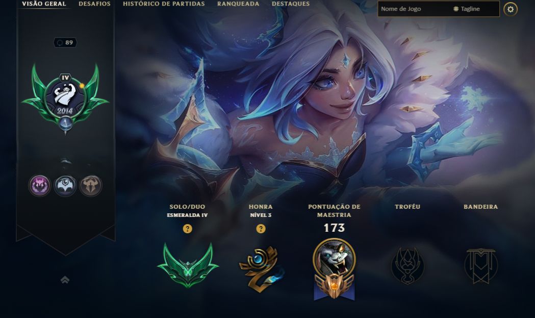 SKIN ZERI INVERNO MÁGICO + ESMERALDA 4 + 42 SKINS + TROCA NICK + 80 CHAMPS