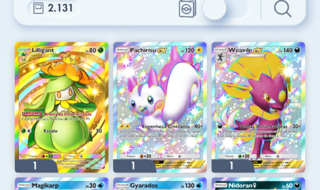 Conta Pokémon TCG - NV 37 com mais de 2k cartas, Lilligant Dourado e muito mais!