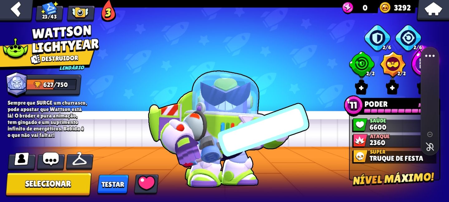 Conta de brawl stars com 54495 troféus, 108 brawlers, fama solar, e skins raras