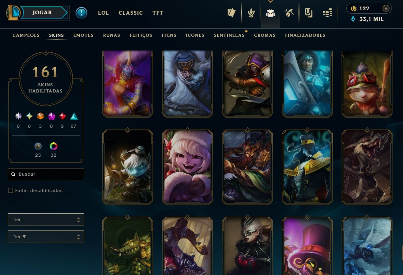 Conta de 2020 - 161 Skins - Lvl 259 - 123 Campeões - 33K de Ea - 32 Cromas