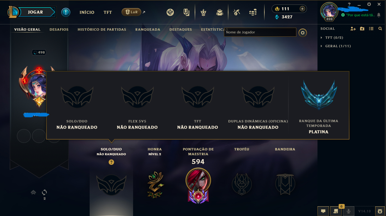 CONTA LOL 123 SKINS, 153 CAMPEÕES, CRIADA 2018