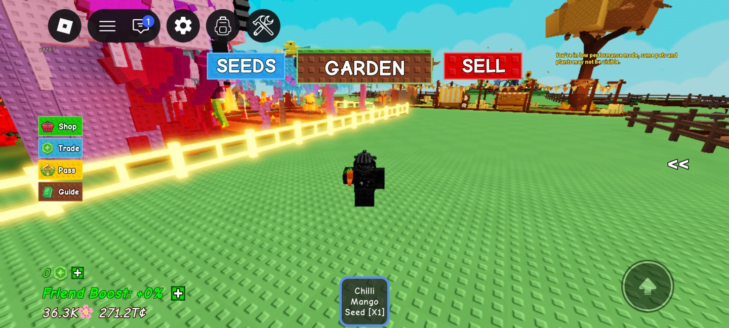 Conta Roblox Top focada em Grow a Garden 2 Elder Candy Blossom Gigante
