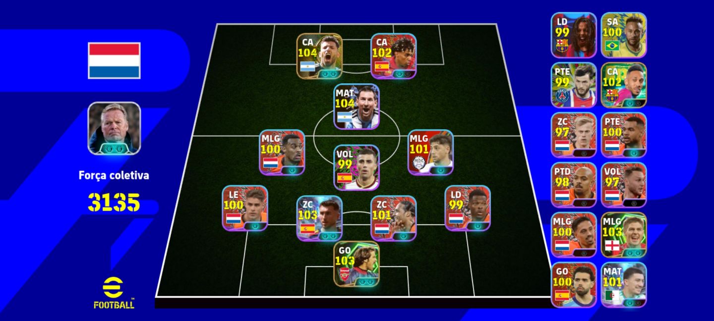 Conta Efootball com pack da Holanda