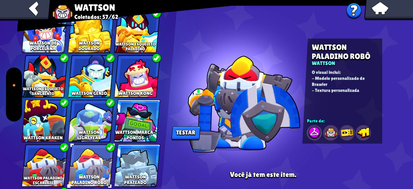CONTA RARA DE BRAWL STARS COM COLT DESAFIANTE E +500 SKINS (70K de troféus)