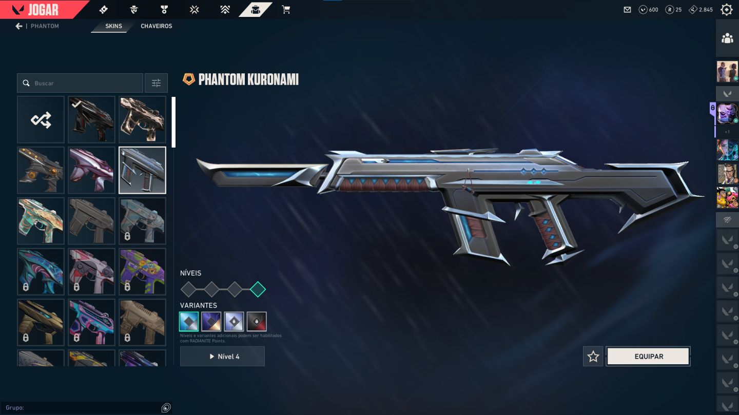 Conta Valorant Full Acesso 64 Skins, Faca Kuronami, Espada Oni e Muito Mais