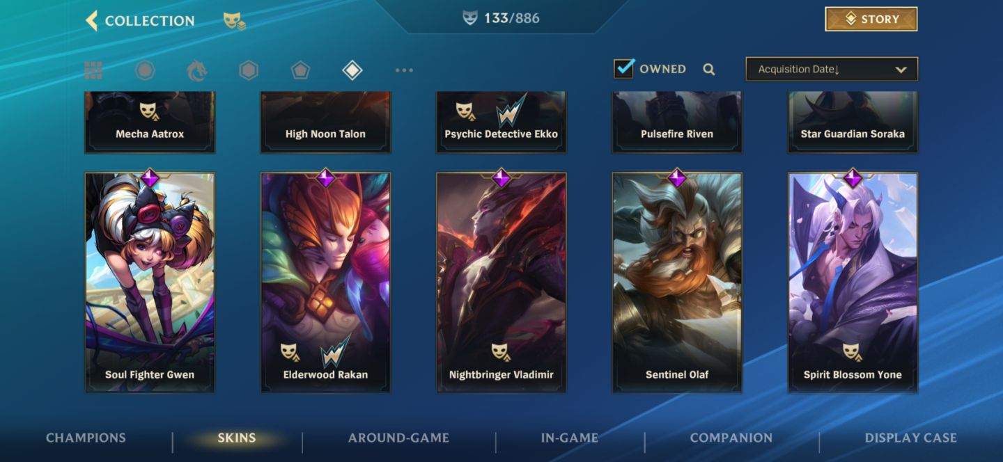 Conta lv164, grão mestre c 133 SKINS.