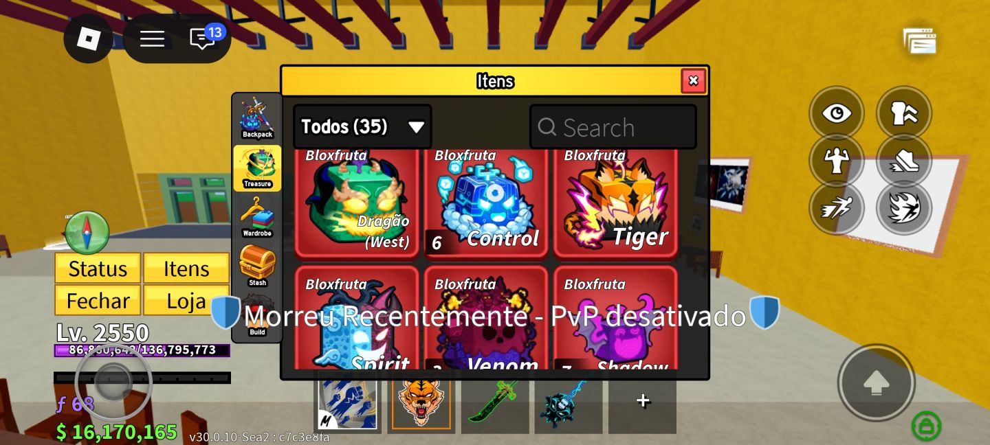 Conta muito forte blox fruit