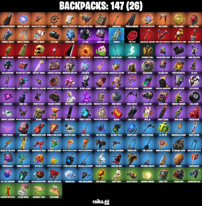 124 Skins - gold midas, gold brutus, carbide, drift, ragnarok, 500 vbucks
