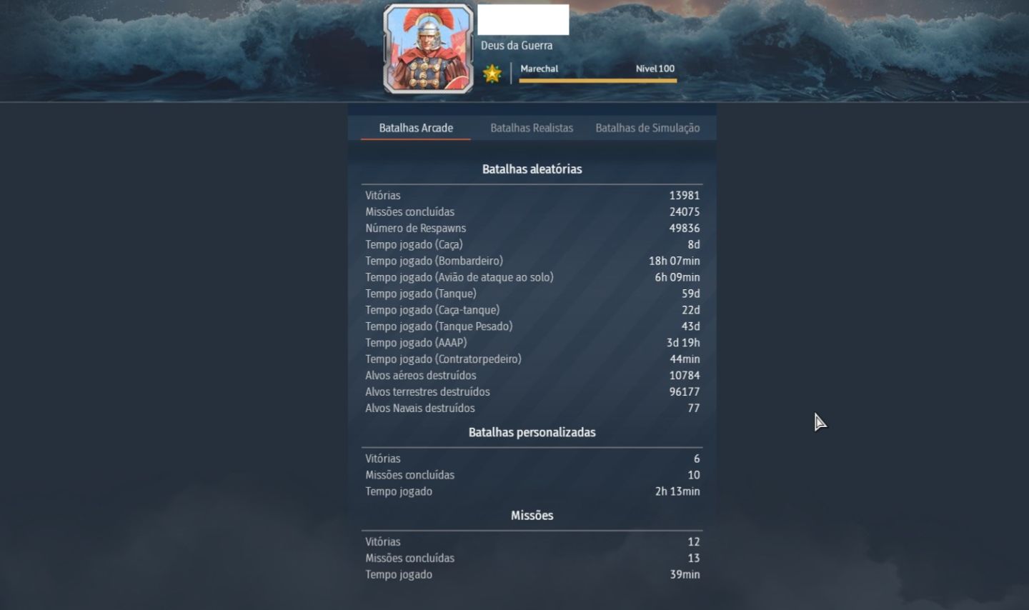 Conta War Thunder (2015) Competitivo
