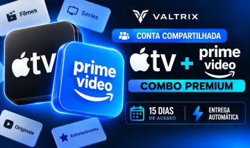 Apple TV+ + Prime Video | 15 Dias | Conta Compartilhada | Entrega Automática