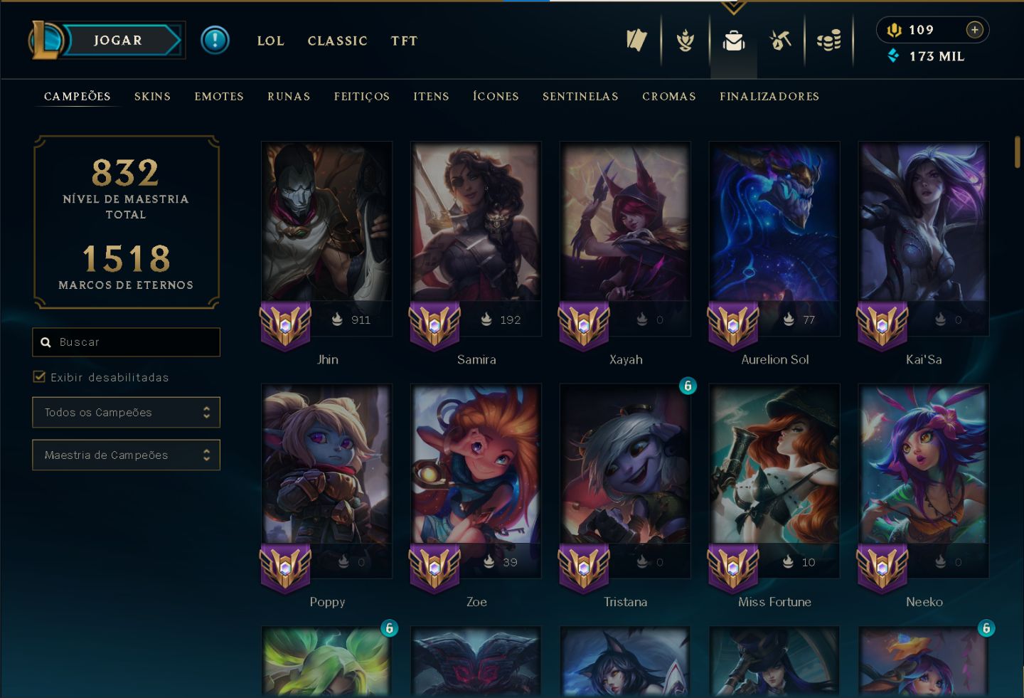 Conta Level 908 | 398 skins | Full champs | 100% Segura | Full Acesso