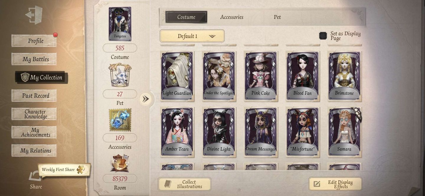 Conta identity V antiga,várias skins s e a + candy girl