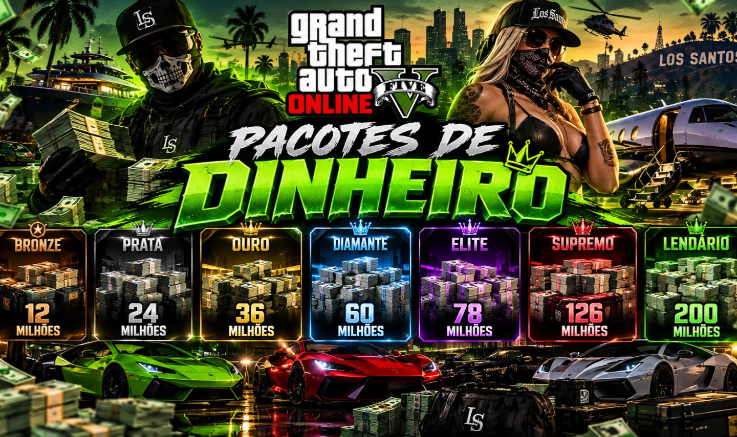GTA V ONLINE PACOTES DE DINHEIRO