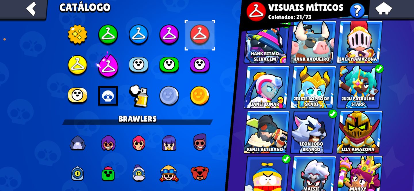 CONTA BRAWL STARS 70.989 TROFÉUS | 500 SKINS | 105 BRAWLERS | 7 HIPERCARGAS