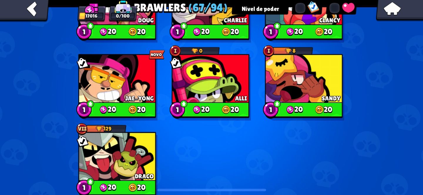 Conta Brawl Stars | 67 Brawlers | Skins Raras + 4 Passes