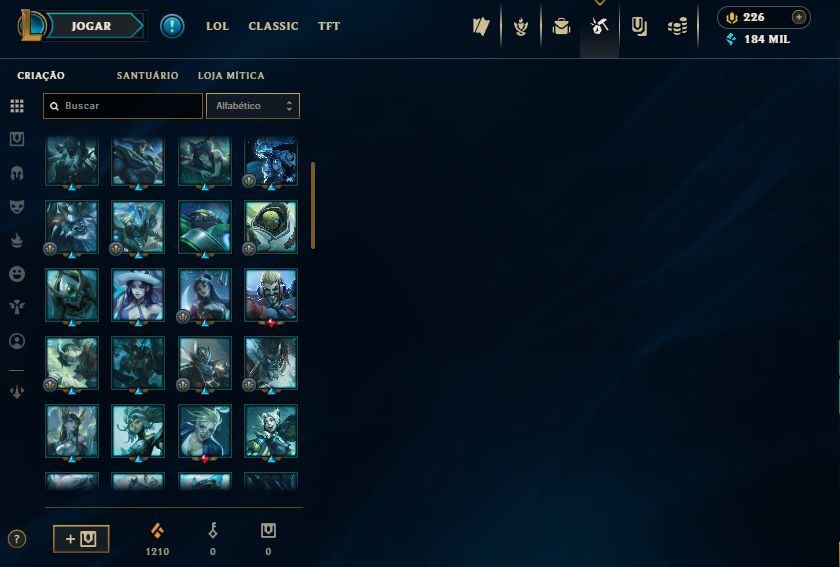 Conta LoL 400 skins, plat 4