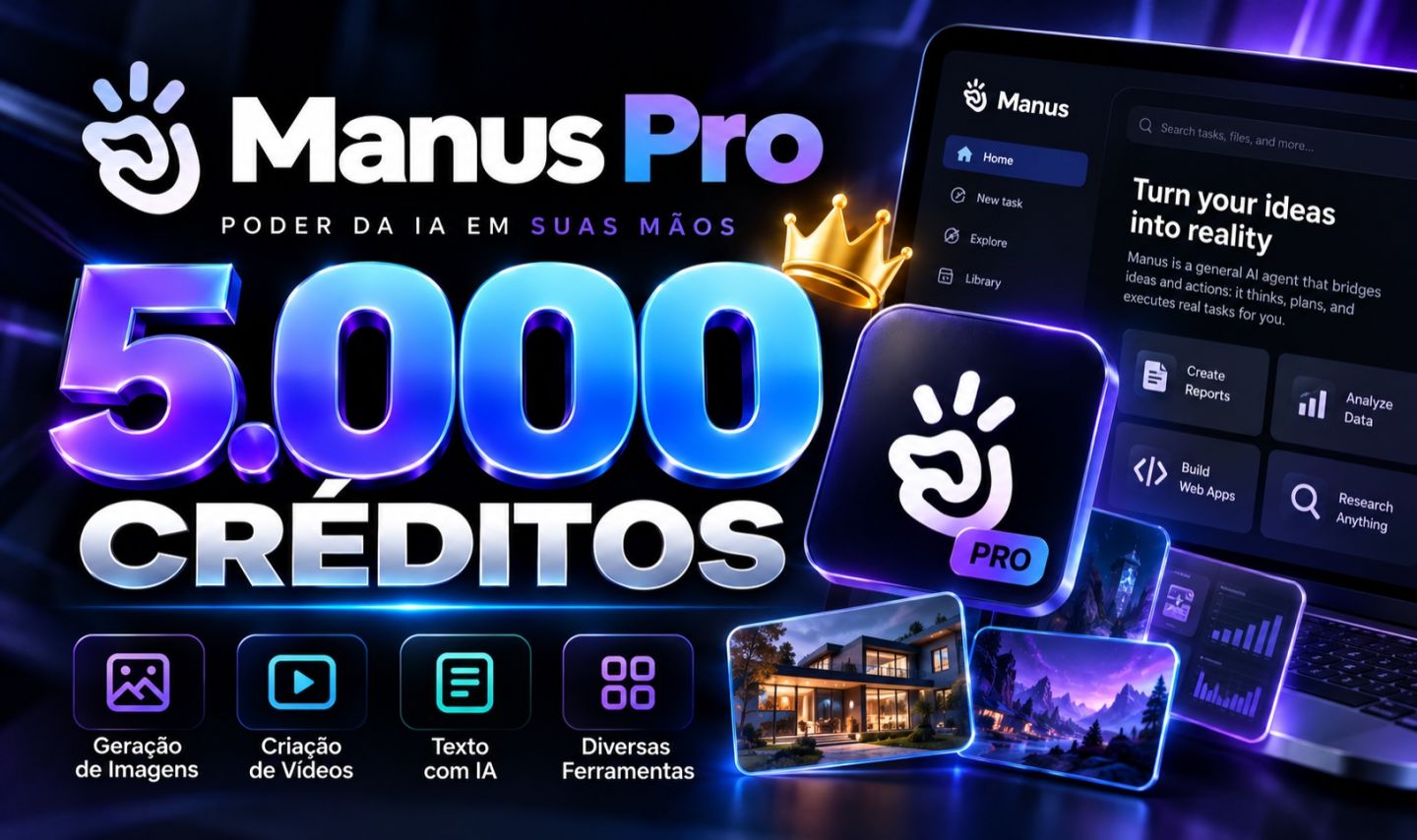 Manus AI Pro | 5.000 Créditos [ Entrega rápida]