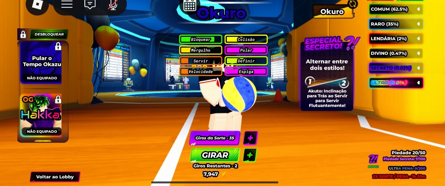 CONTA DE HAIKYUU LEGENDS ROBLOX SUPER UPADA PERFEITA PARA JOGAR