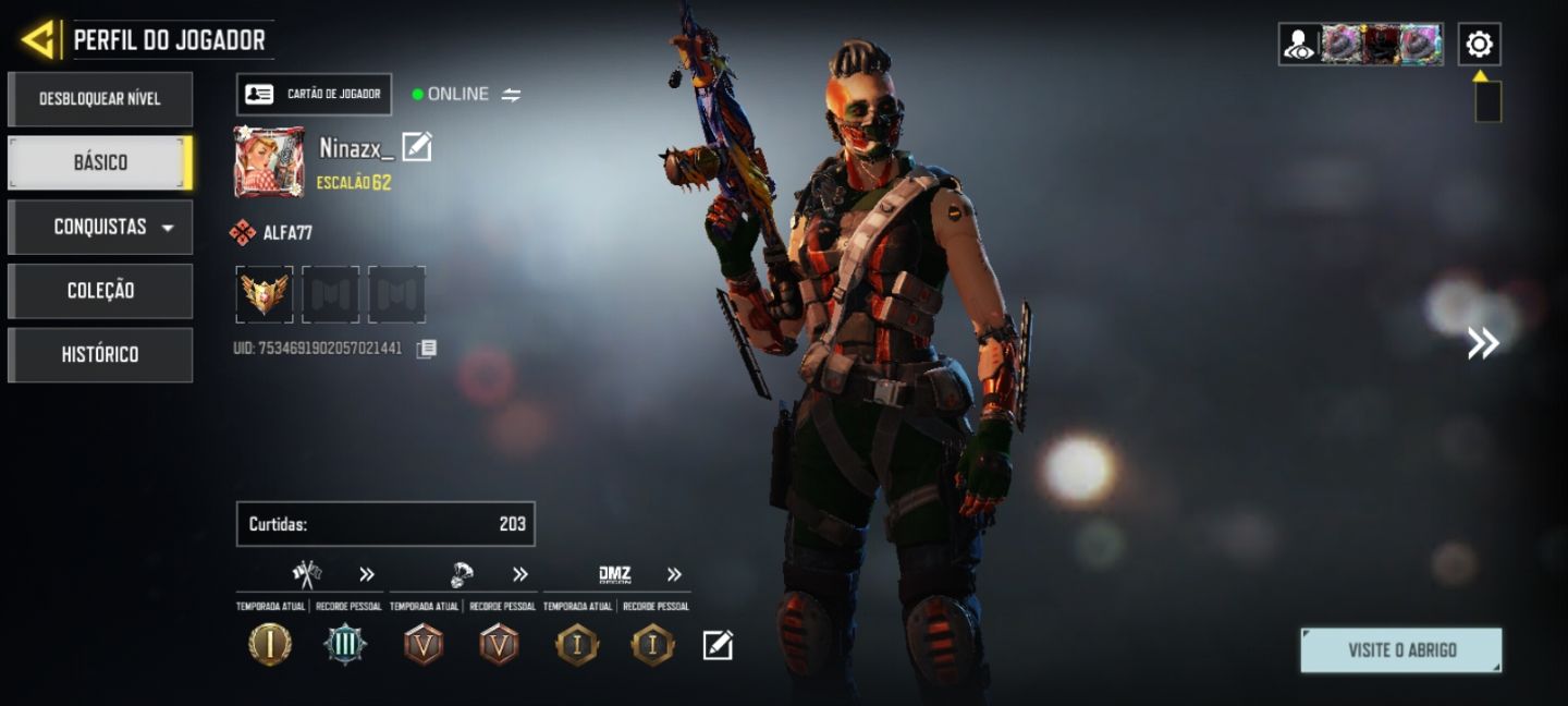 Conta feminina Call of duty