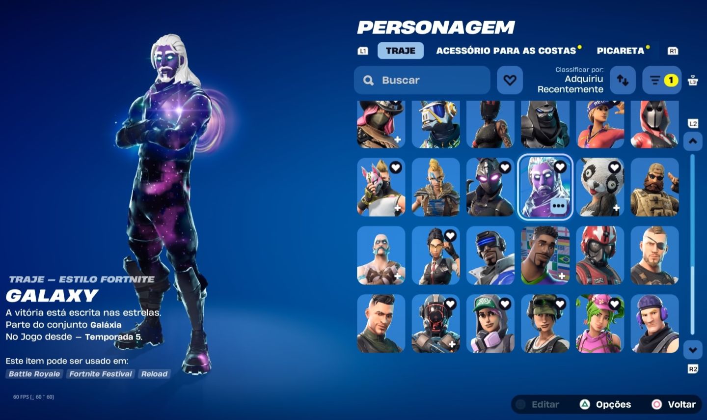 Conta fortnite com galaxy, bundle antigo tt prime + algumas skins og